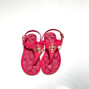 Coach Pink Sandals with Gold Accents